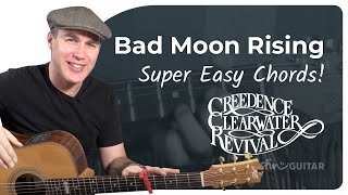 Bad Moon Rising Easy Guitar Lesson  Creedence Clearwater Revival [upl. by Eelydnarb]