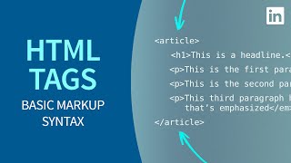 HTML Tutorial  TAGS Basic markup syntax explained [upl. by Anahsat503]