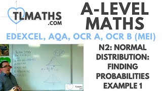 ALevel Maths N203 Normal Distribution Finding Probabilities Example 1 [upl. by Soren]