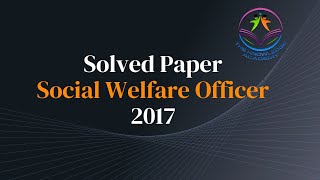 Solved Paper  Social Welfare Officer PPSC  Part 1 [upl. by Nywg]