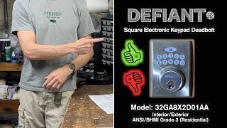 DEFIANT Electronic Keypad Deadbolt Lock  REVIEW [upl. by Ahseem]