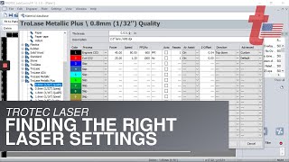 Trotec Laser Finding the Right Laser Settings [upl. by Henig]