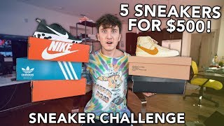 5 SNEAKERS FOR 500 COMBINED CHALLENGE [upl. by Anaizit]