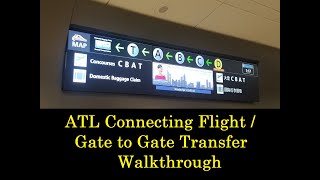 ATL Airport – Connecting Flight Gate to Gate transfer Walkthrough using the Plane Train [upl. by Nihhi241]