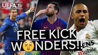 RONALDO MESSI ROBERTO CARLOS UCL FREE KICK STUNNERS [upl. by Elita]