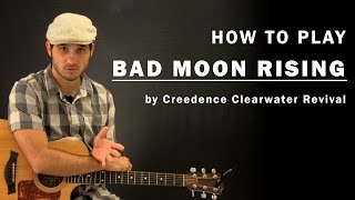 Bad Moon Rising Creedence Clearwater Revival  How To Play  Beginner Guitar Lesson [upl. by Ellinnet]